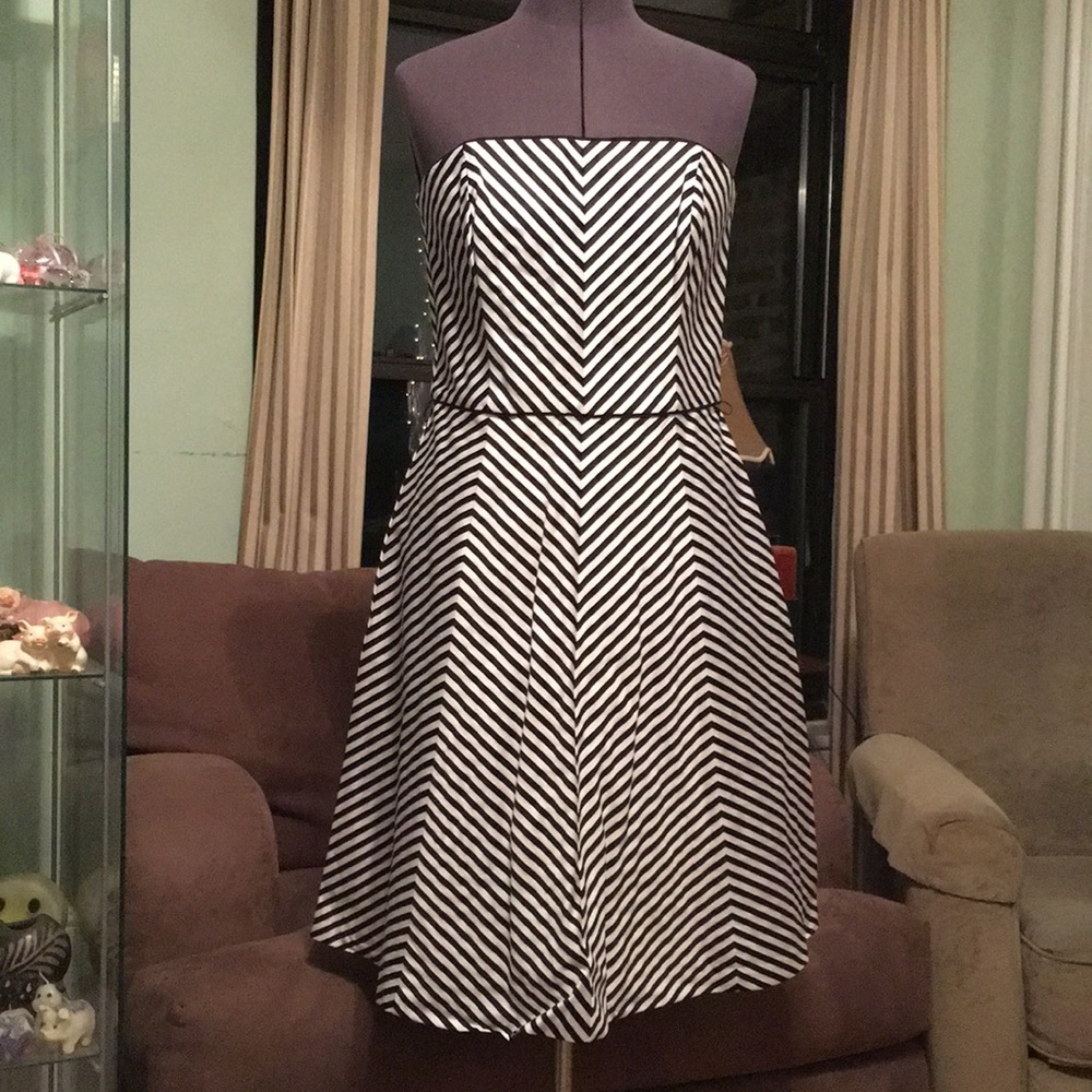 Strapless and Strapped Black and White Dress